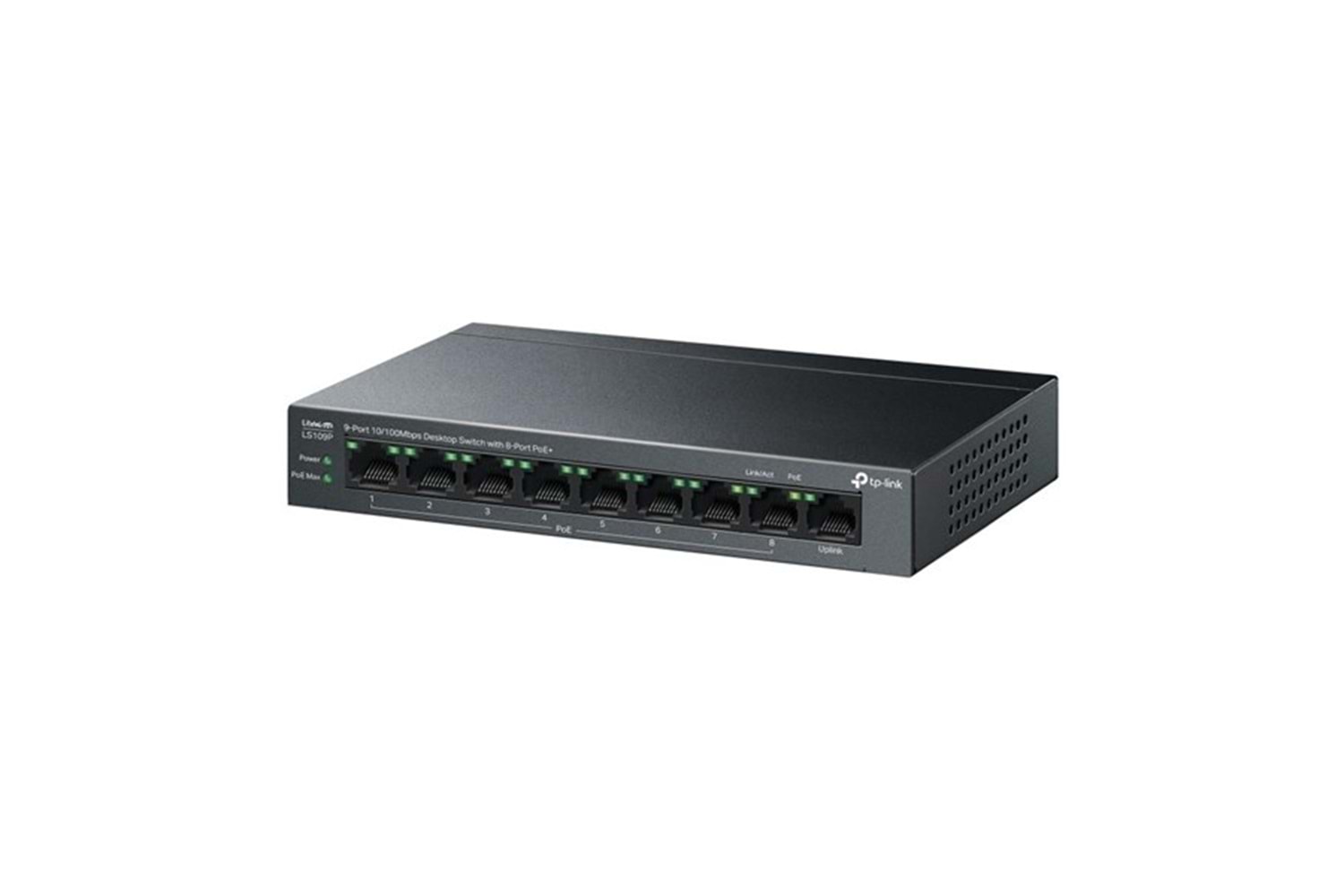 TP-LINK 8port LS109P 10/100 1-UPLINK 63W FULL POE YÖNETİLEMEZ SWITCH