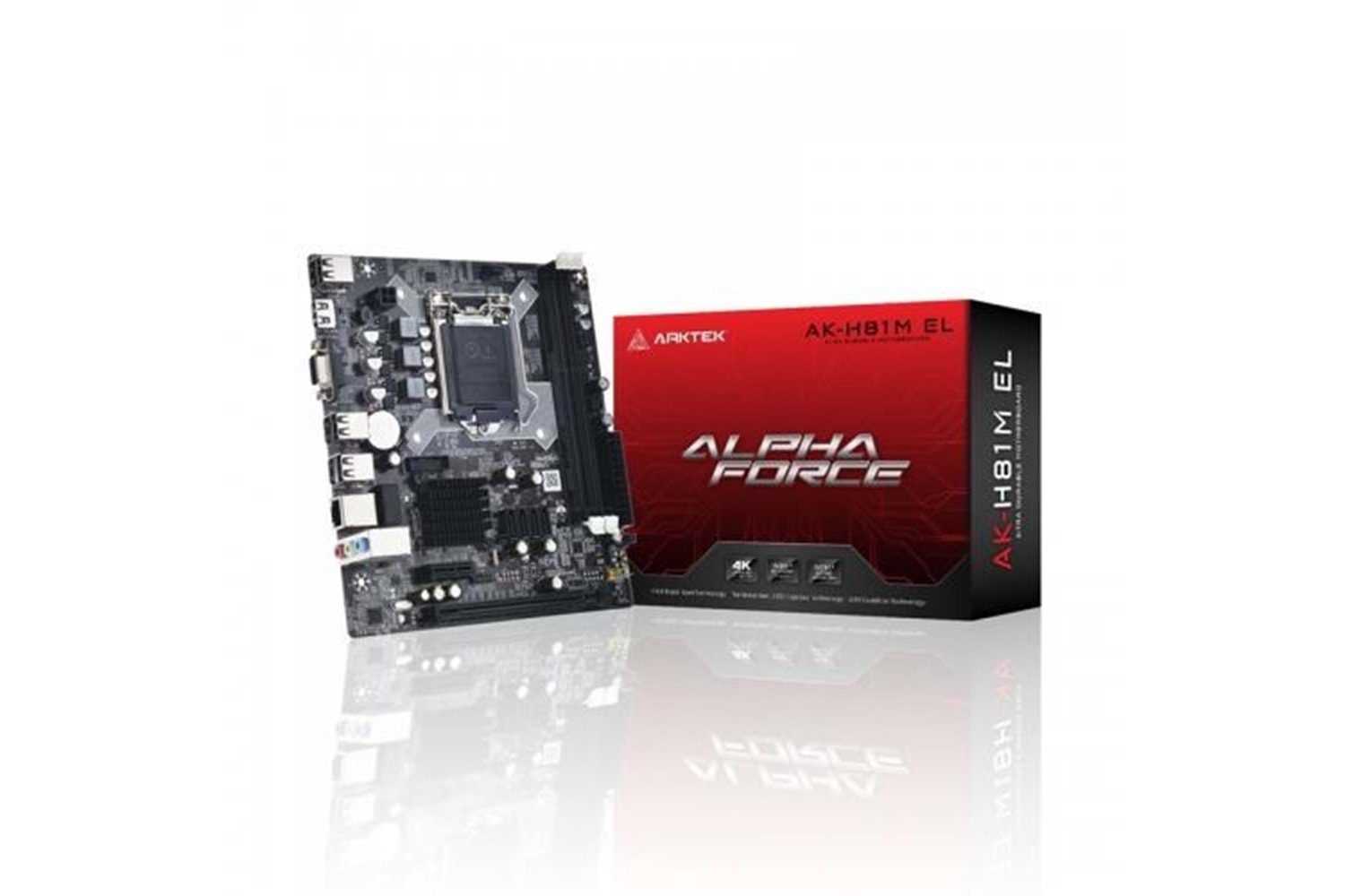 ARKTEK H81 ALPHA FORCE AK-H81M EL DDR3 HDMI PCIE 2.0 1150P mATX