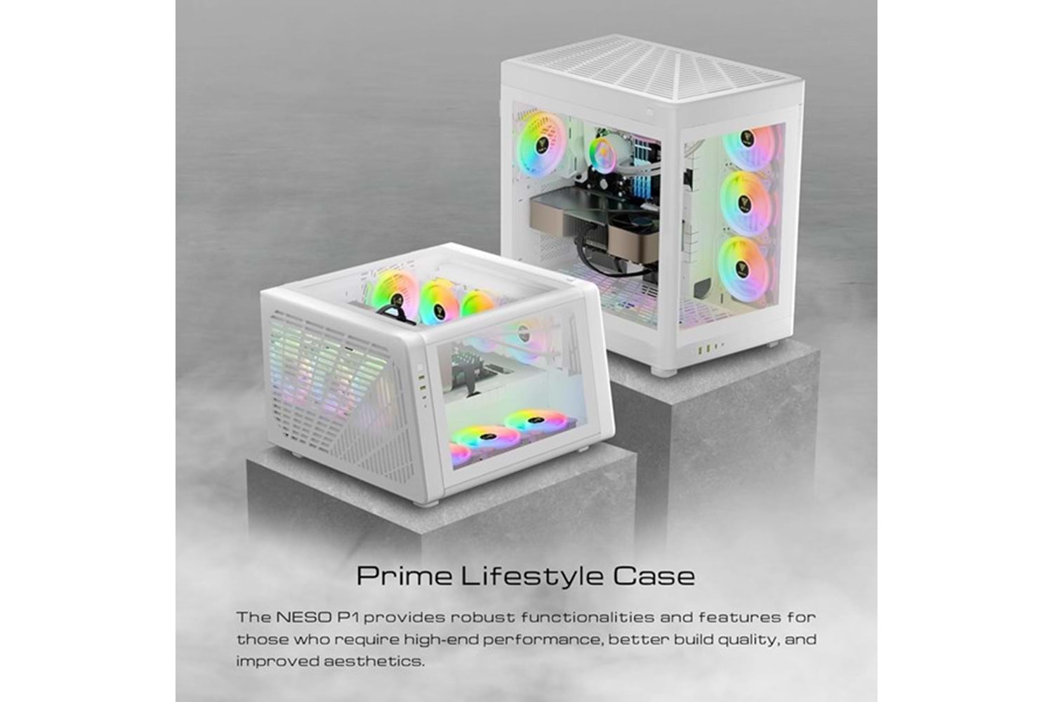 GAMDIAS 850W 80+ BRONZE NESO P1 GAMING MID-TOWER PC KASASI BEYAZ