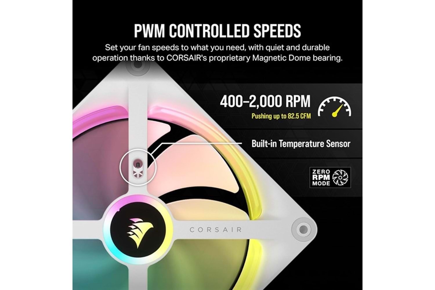 CORSAIR iCUE LINK QX140 CO-9051007-WW RGB 140mm PWM PC Fan Expansion Kit Beyaz