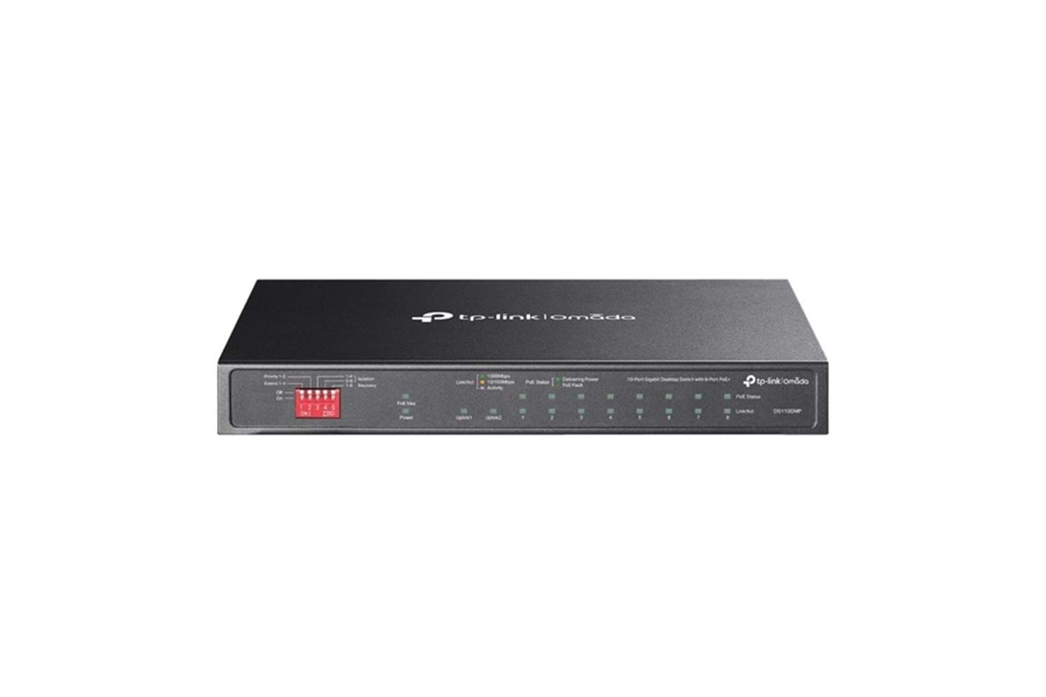 TP-LINK 8port DS110GMP GIGABIT 1-SFP 2-UPLINK 123W FULL POE YÖNETİLEMEZ SWITCH