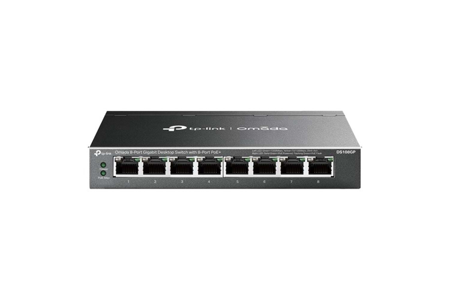 TP-LINK 8port DS108GP GIGABIT 64W FULL POE YÖNETİLEMEZ SWITCH