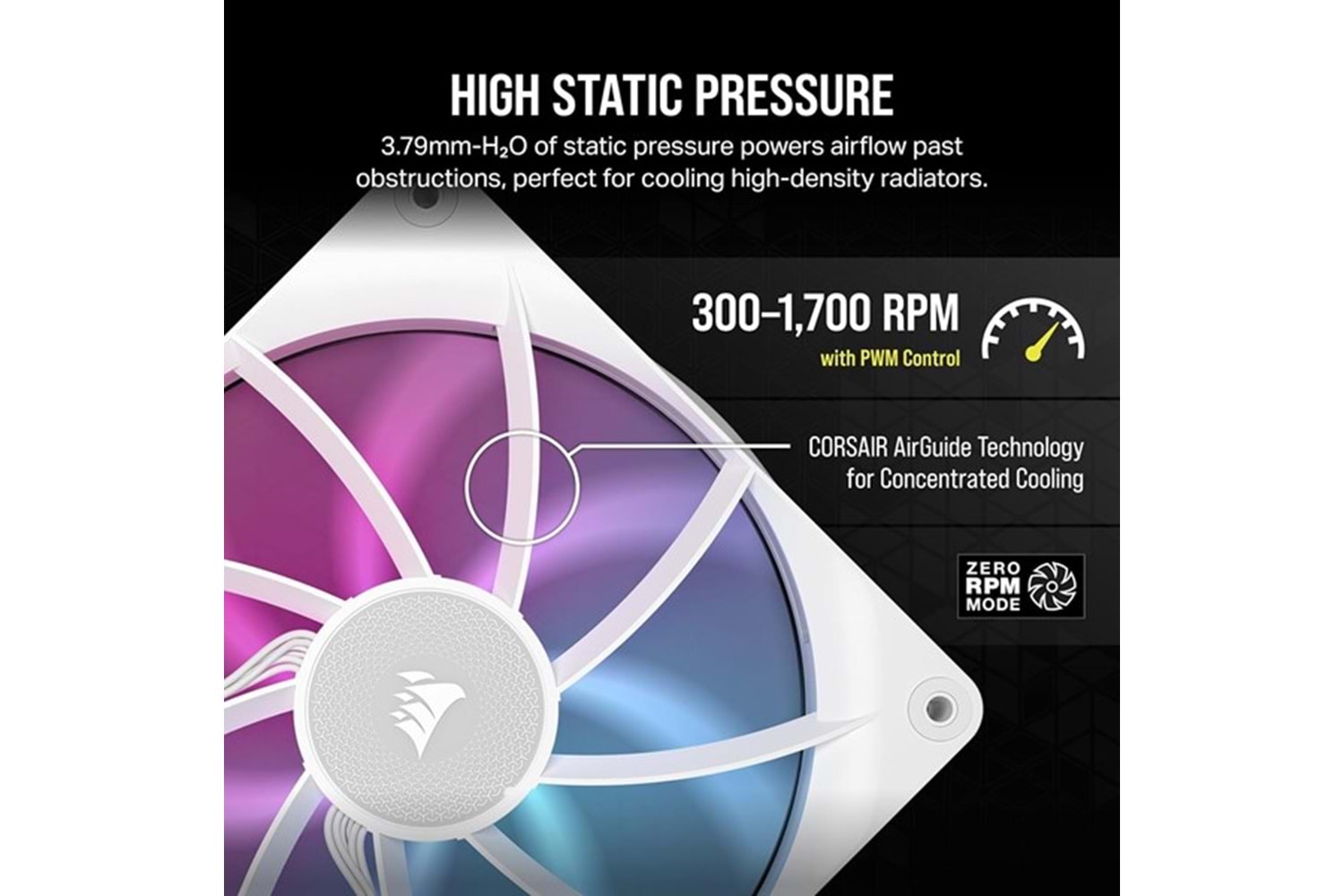 CORSAIR QX120 CO-9051024-WW 14CM RGB KASA FANI+HUB KIT BEYAZ 2-li paket
