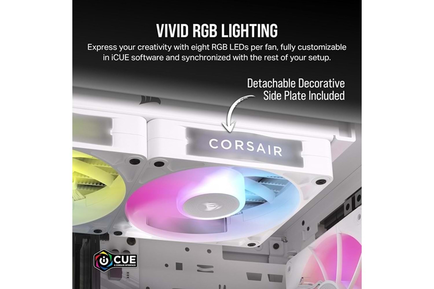 CORSAIR QX120 CO-9051024-WW 14CM RGB KASA FANI+HUB KIT BEYAZ 2-li paket