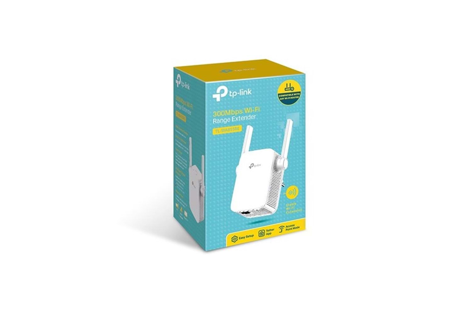 TP-LINK TL-WA855RE N300 Menzil Genişletci Priz Tip Antenli