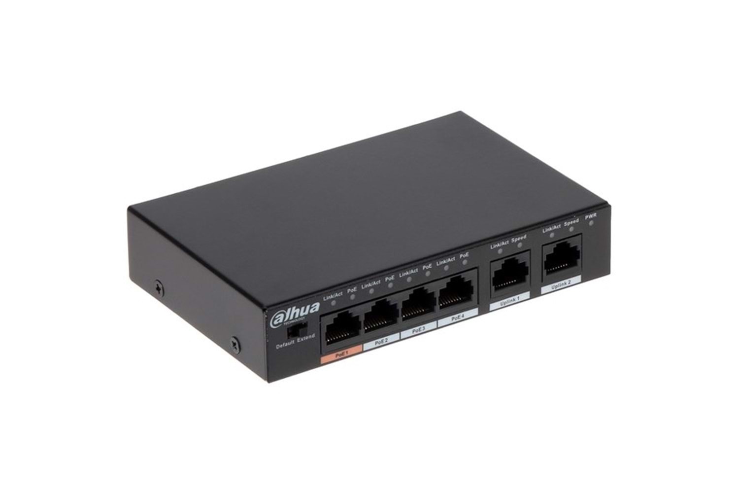 DAHUA 6port 60w 4port PoE PFS3006-4ET-60-V2 10/100 2X-UPLINK Yönetilemez Switch