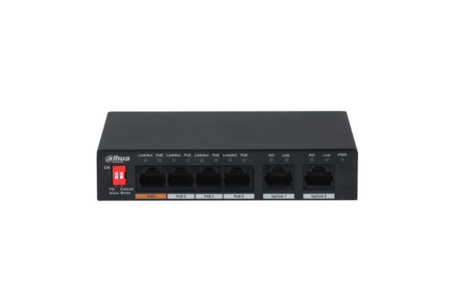 DAHUA 6port 60w 4port PoE PFS3006-4ET-60-V2 10/100 2X-UPLINK Yönetilemez Switch