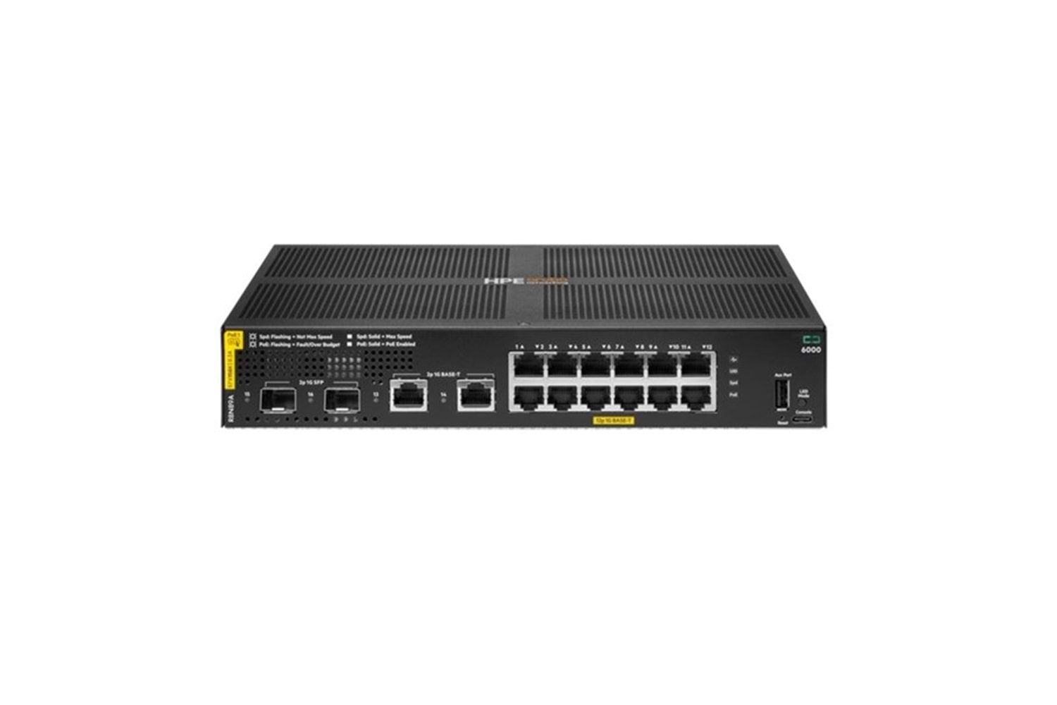 ARUBA 12port 6000 R8N89A GIGABIT 2-SFP 139W POE YÖNETİLEBİLİR SWITCH