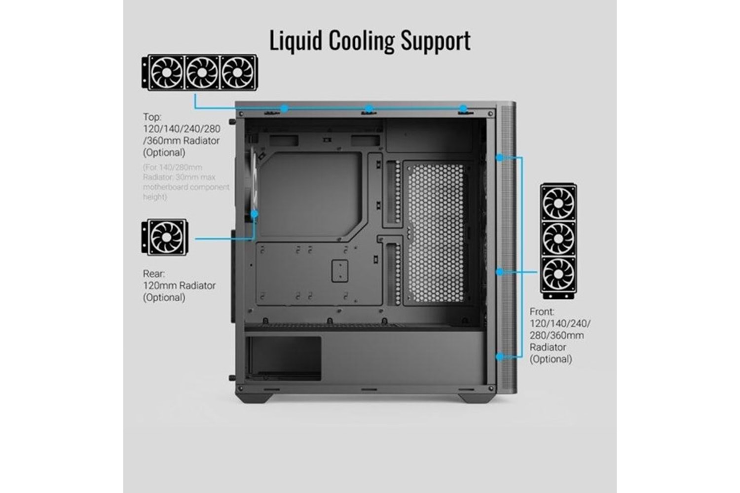 AEROCOOL D501A AE-D501A-BK GAMING MID-TOWER PC KASASI