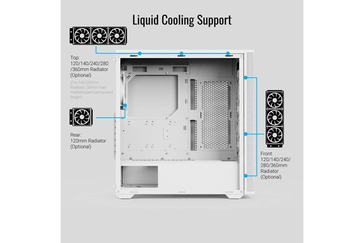 AEOROCOOL DA501A GAMING MID-TOWER PC KASASI BEYAZ