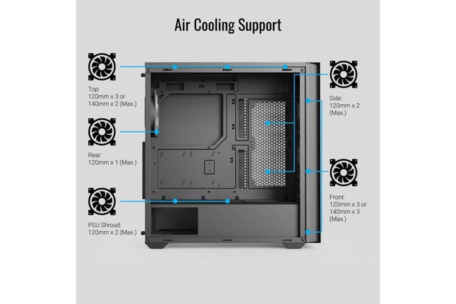 AEROCOOL D502A GAMING MID-TOWER PC KASASI