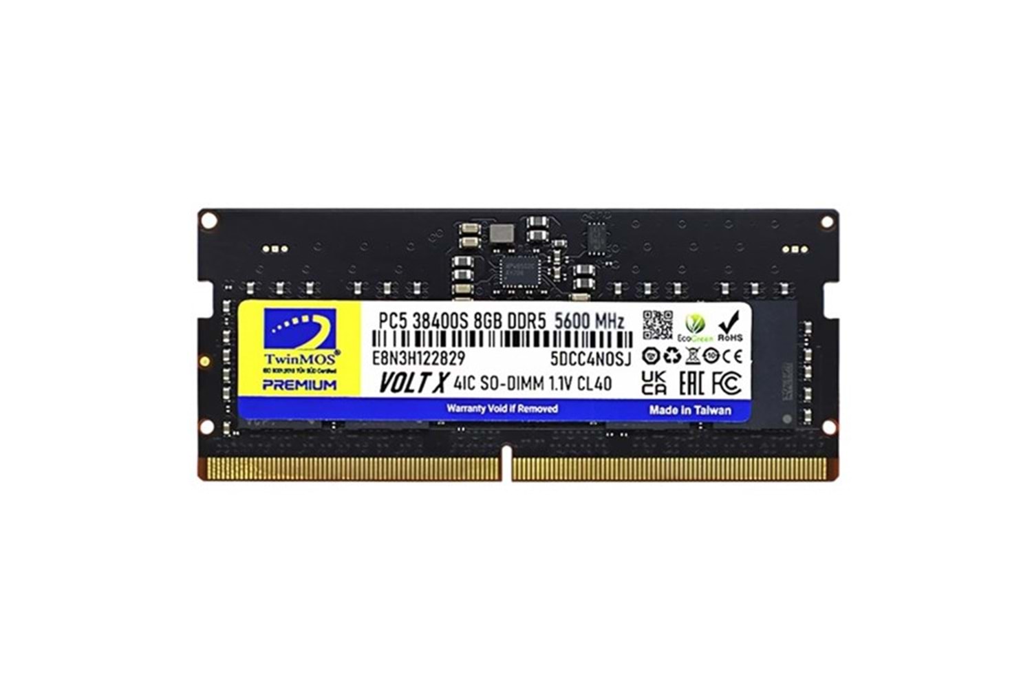 TWINMOS 8GB DDR5 5600MHZ NOTEBOOK RAM VALUE TMD58GB5600S46