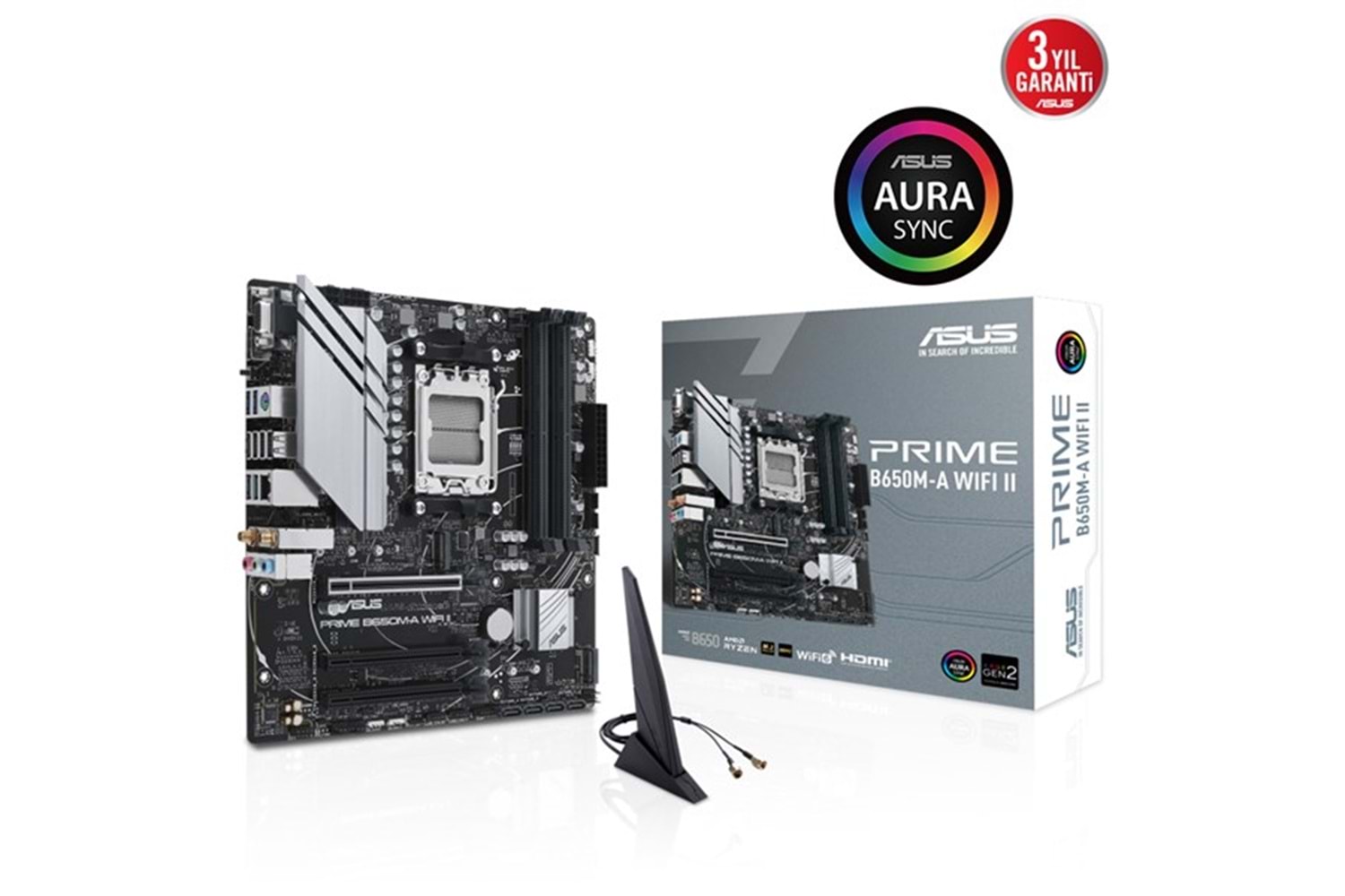 ASUS PRIME B650M-A WIFI II DDR5 HDMI DP PCIe 16X v4.0 AM5 mATX	