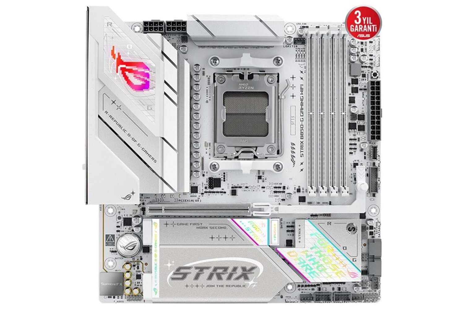 ASUS ROG STRIX B850-G GAMING WIFI7 DDR5 HDMI-DP TYPEC PCIE 5.0 AM5 MATX BEYAZ