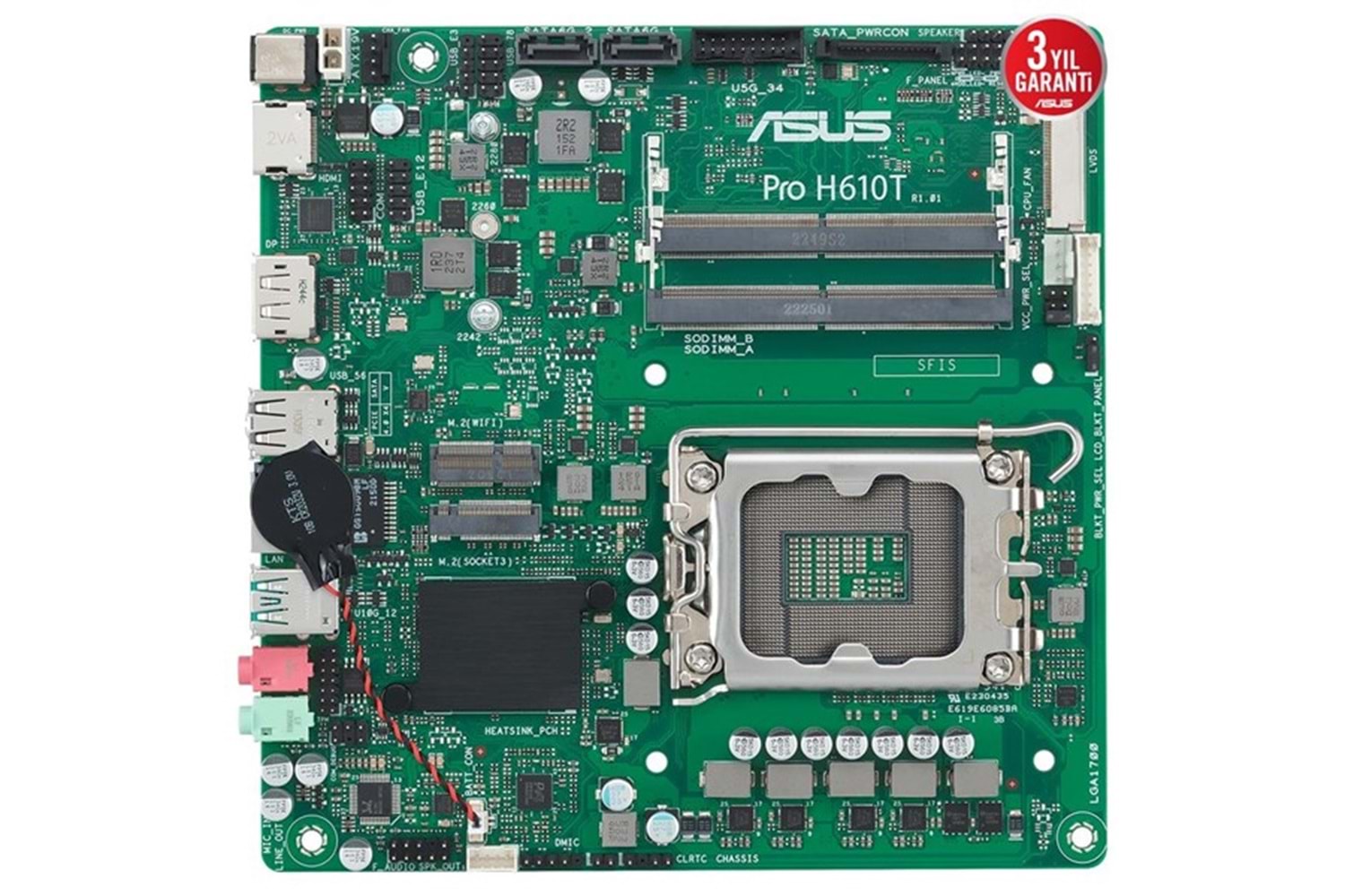 ASUS PRO H610T-CSM DDR5 HDMI-DP PCIE 4.0 1700p mATX KURUMSAL ANAKART