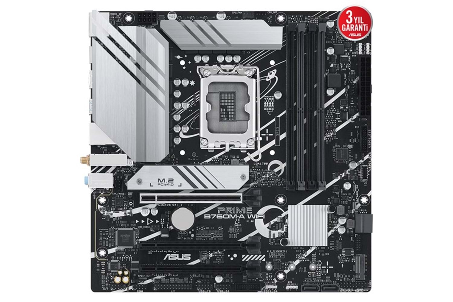 ASUS PRIME B760M-A WIFI-6E DDR5 HDMI DP PCIe 16X v4.0 1700p mATX