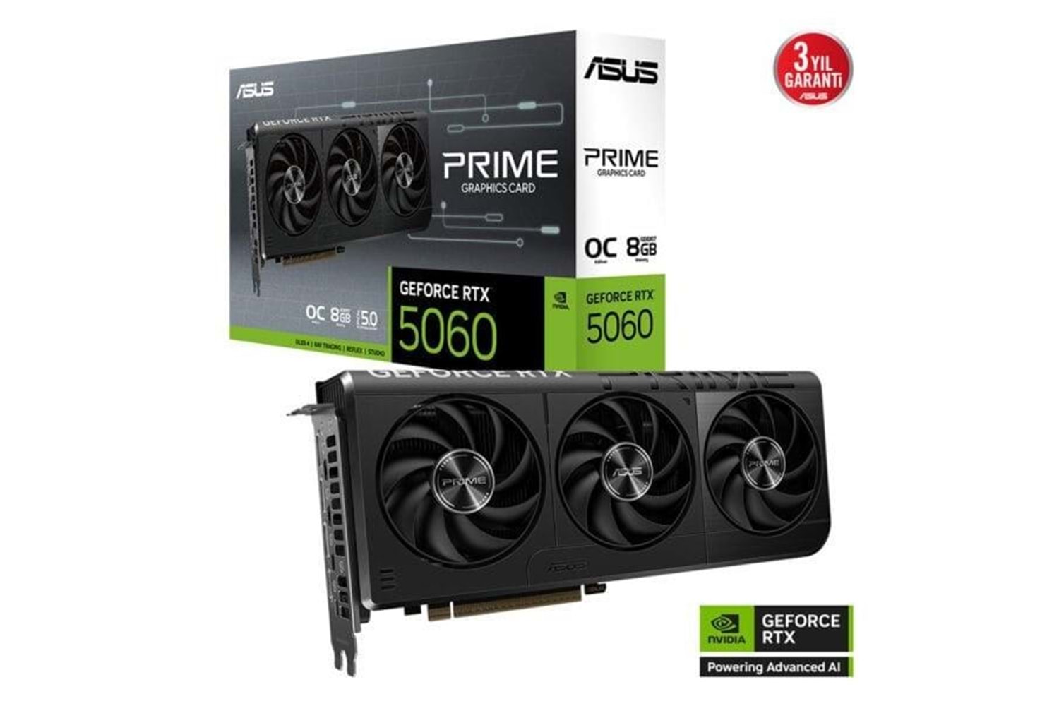 ASUS 8GB PRIME RTX5060-O8G GDDR7 128bit HDMI DP PCIe 5.0