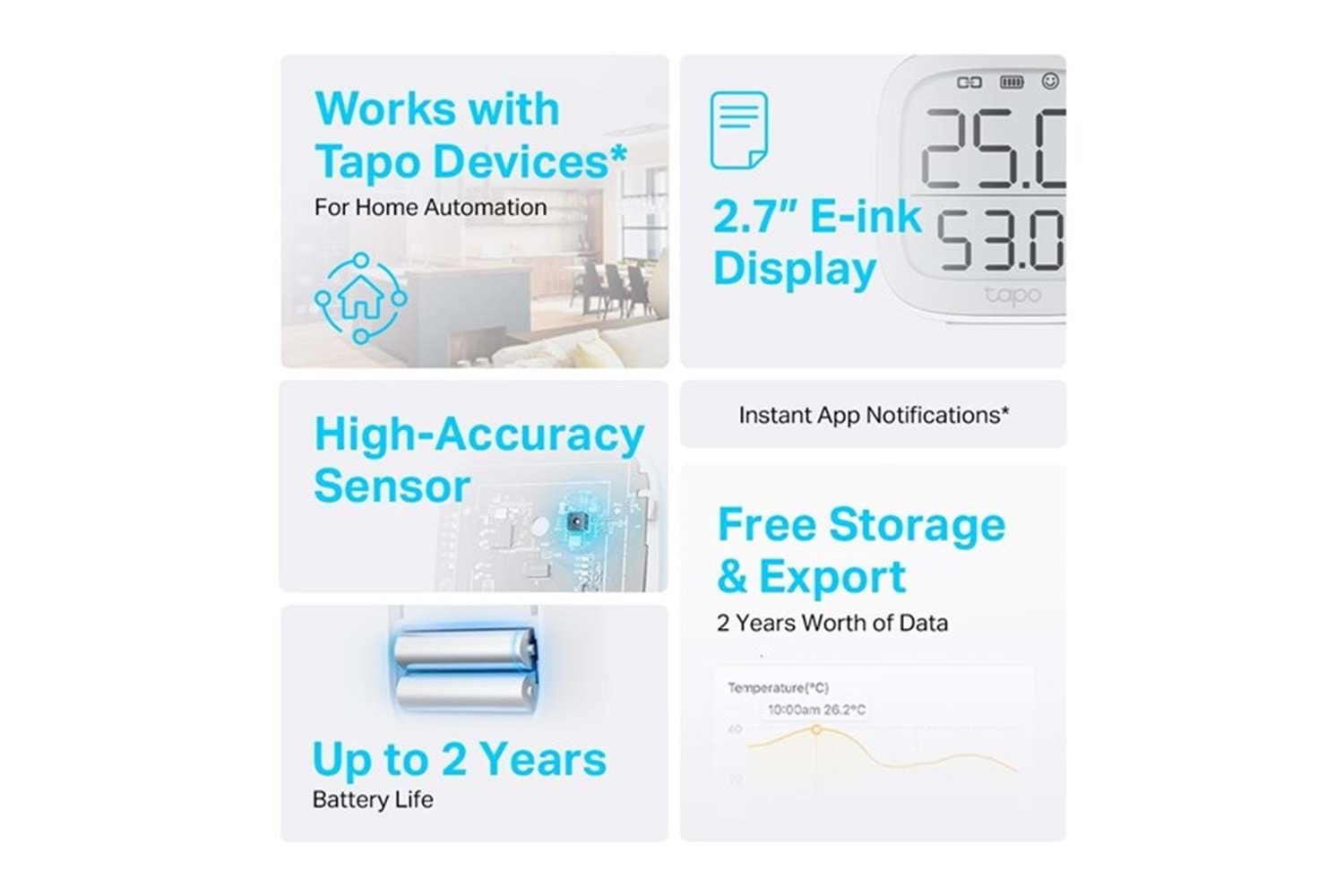 TP-LINK Tapo T315 Akıllı Sıcaklık ve Nem Sensörü