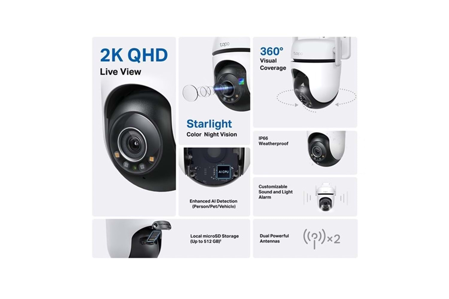 TP-LINK TAPO C520WS Dış Mekan Pan/Tilt Güvenlik Wi-Fi Kamera