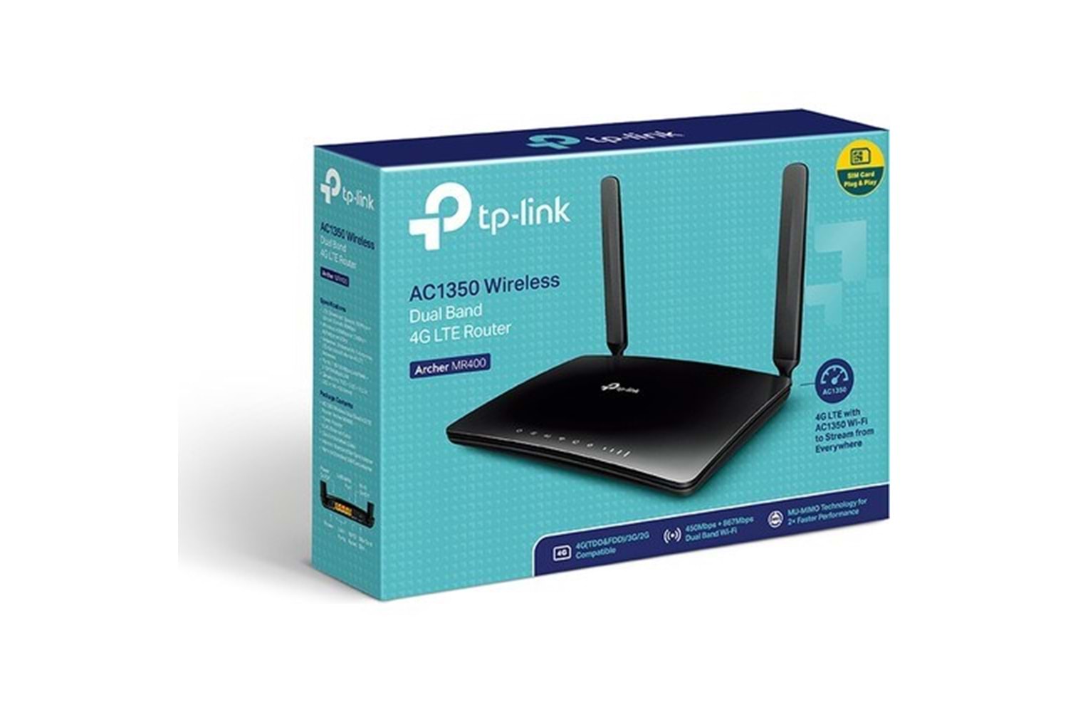 TP-LINK ARCHER MR400 AC1200 Dual Band 4G LTE Router