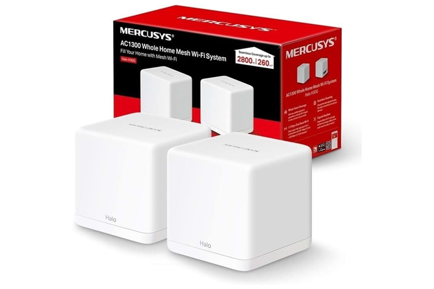 MERCUSYS HALO H80X-2P AX3000 Tüm Ev Mesh Wi-Fi 6 Router 2-li paket