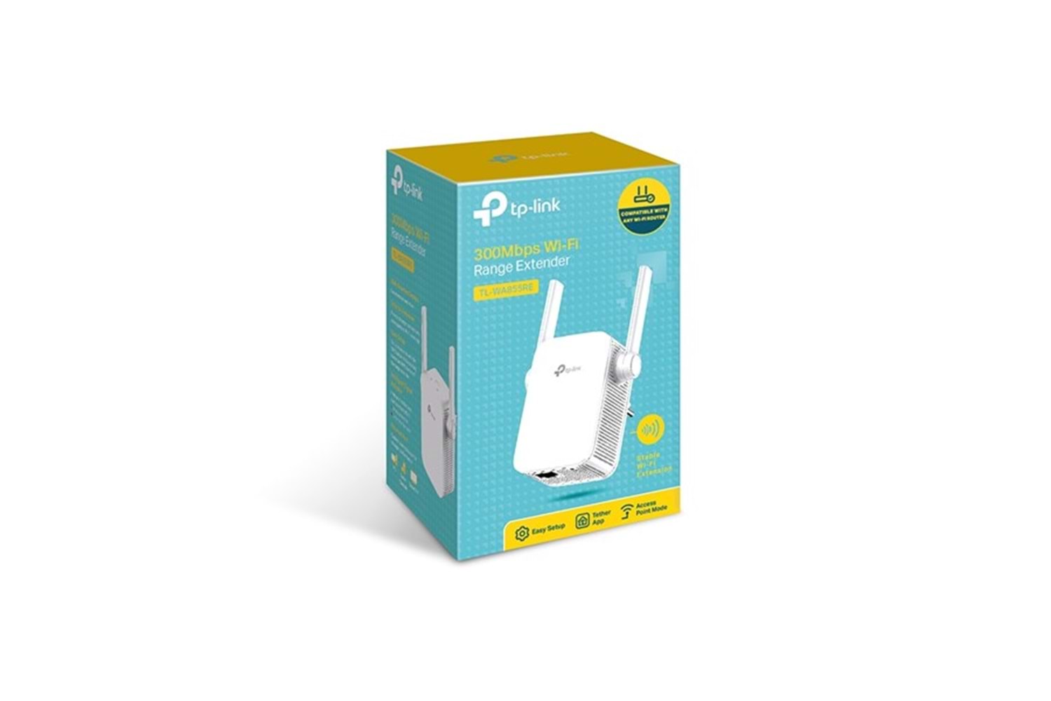 TP-LINK TL-WA855RE N300 Menzil Genişletici Priz Tip Antenli