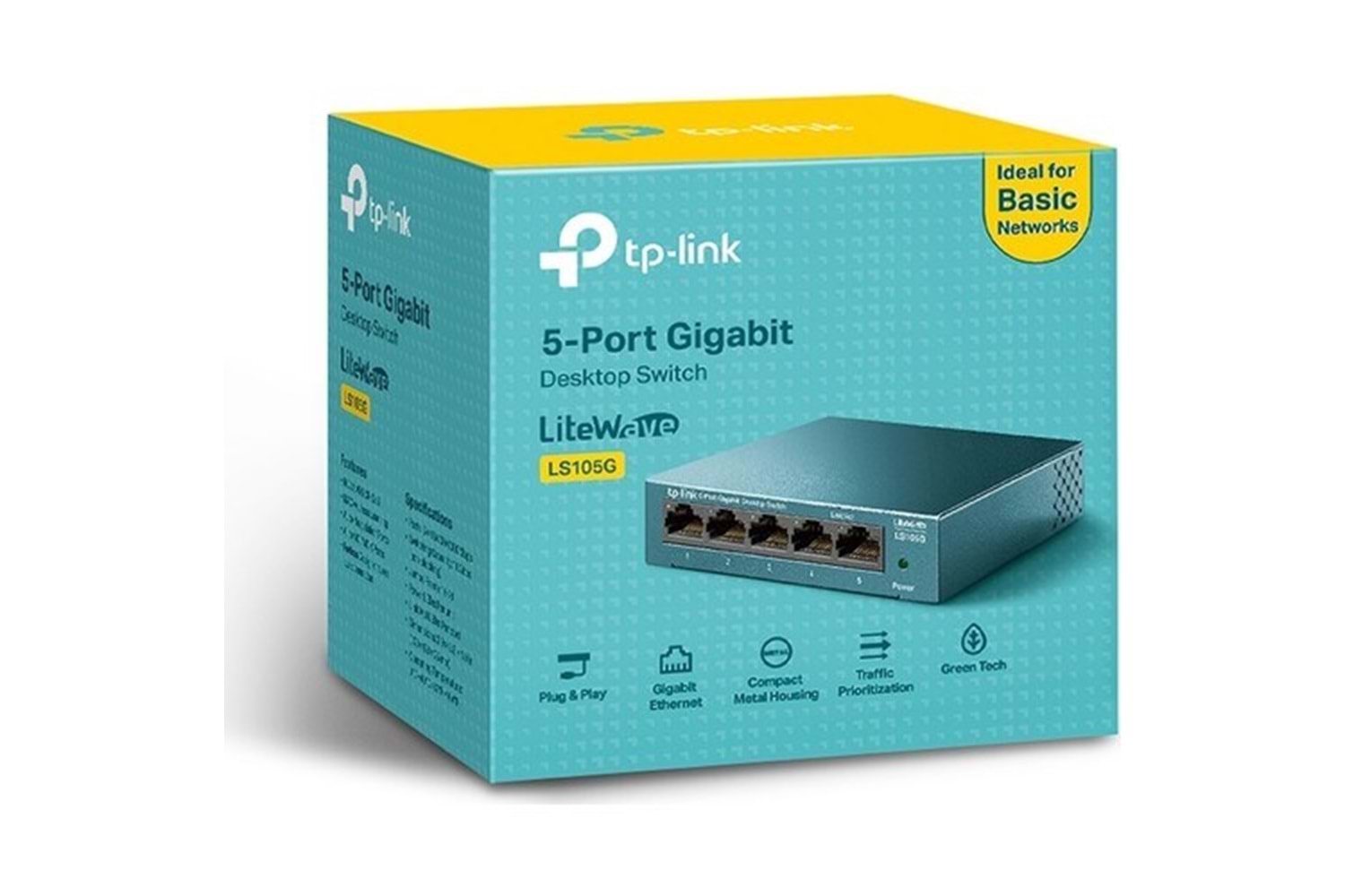 TP-LINK 5-port LS105G Gigabit Yönetilemez Switch