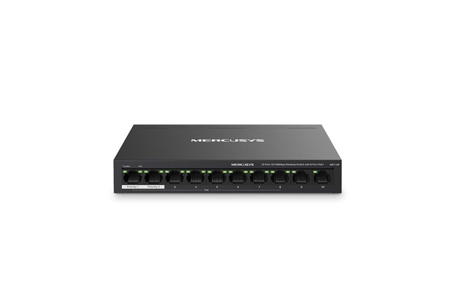 MERCUSYS 10-PORT MS110P 10/100 YÖNETİLMEZ 65W 8-PORT POE SWITCH