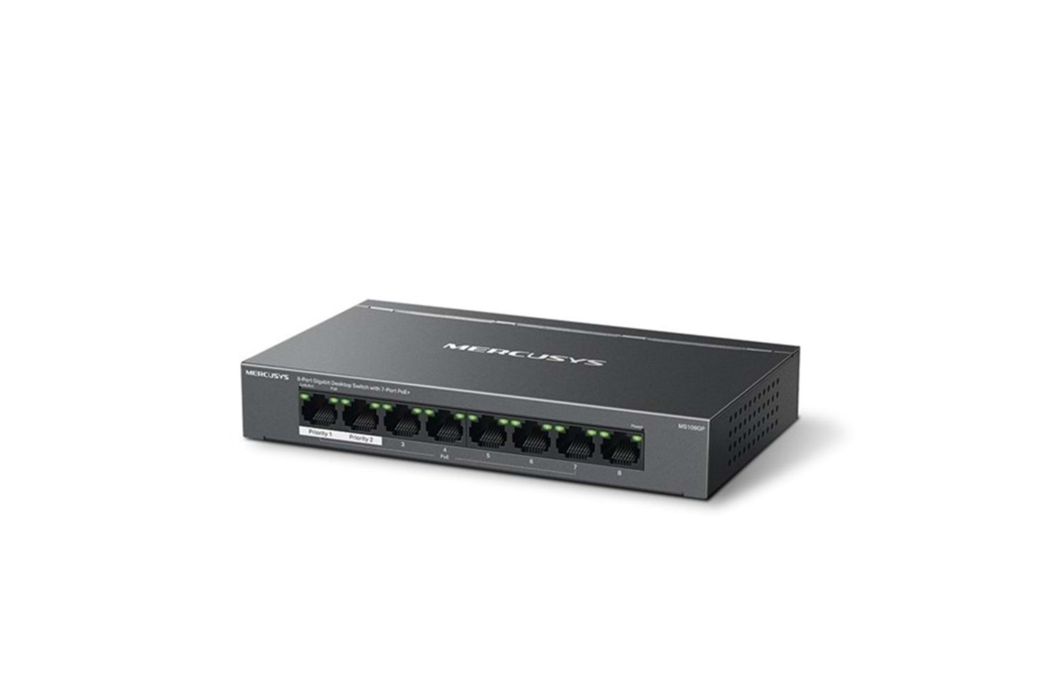 MERCUSYS 8-PORT MS108GP GIGABIT YÖNETİLEMEZ 65W 7-PORT POE SWITCH