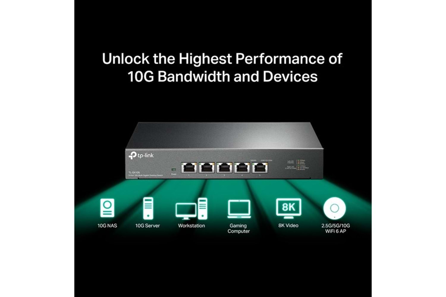 TP-LINK 5port TL-SX105 10GBE YÖNETİLEMEZ SWITCH
