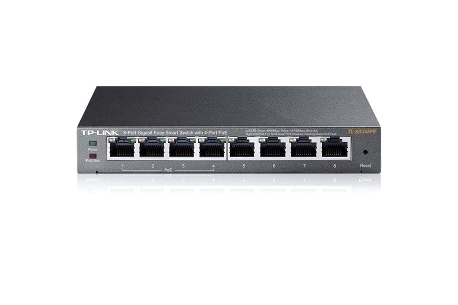 TP-LINK 8port TL-SG108PE 55w 4port PoE Yönetilebilir Switch