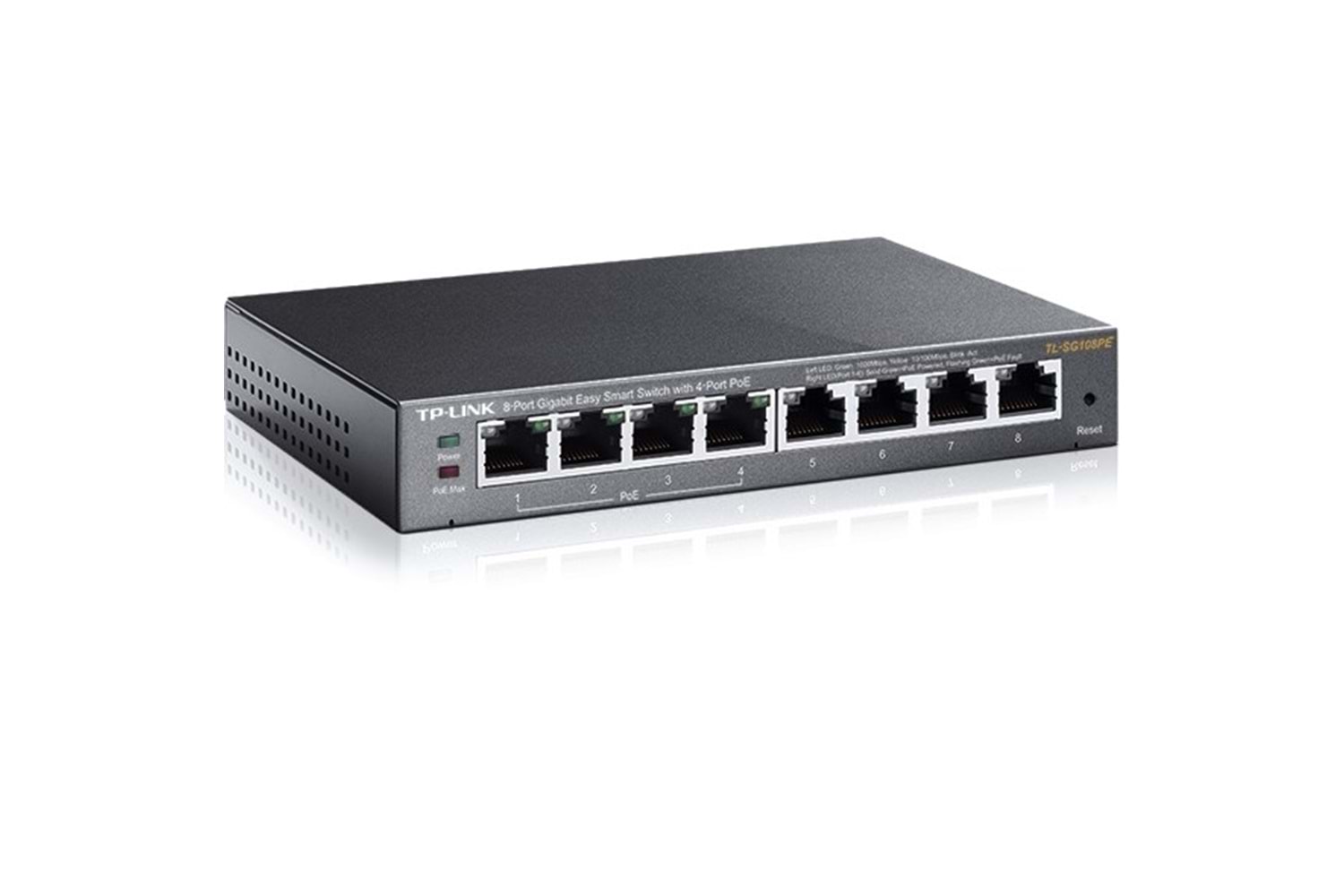 TP-LINK 8port TL-SG108PE 55w 4port PoE Yönetilebilir Switch