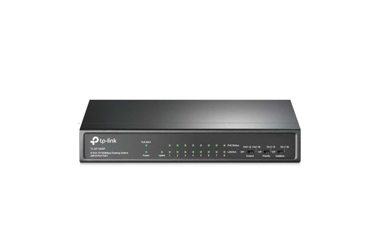  TP-LINK 8-port TL-SF1009P 10/100 Yönetilemez 65w Full PoE Switch