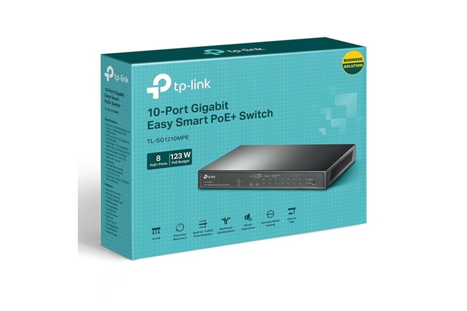 TP-LINK 8port TL-SG1210MPE Gigabit 1-SFP 123w Full PoE Yönetilebilir Switch