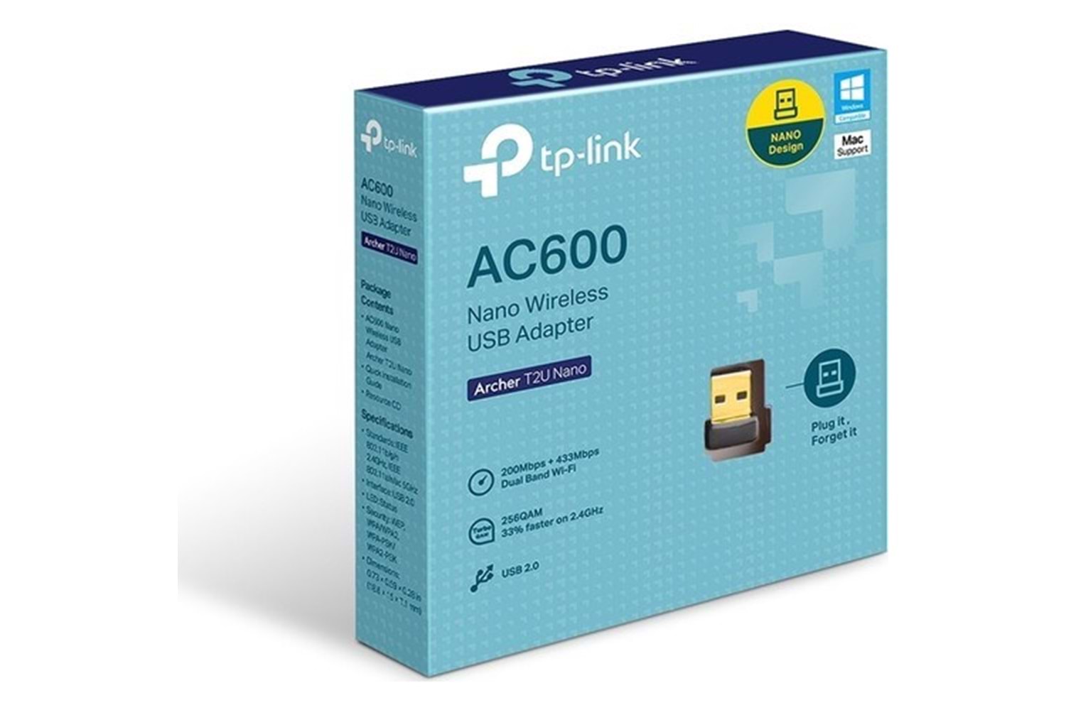 TP-LINK ARCHER T2U NANO AC600 Dual Band USB Kablosuz Adaptör	