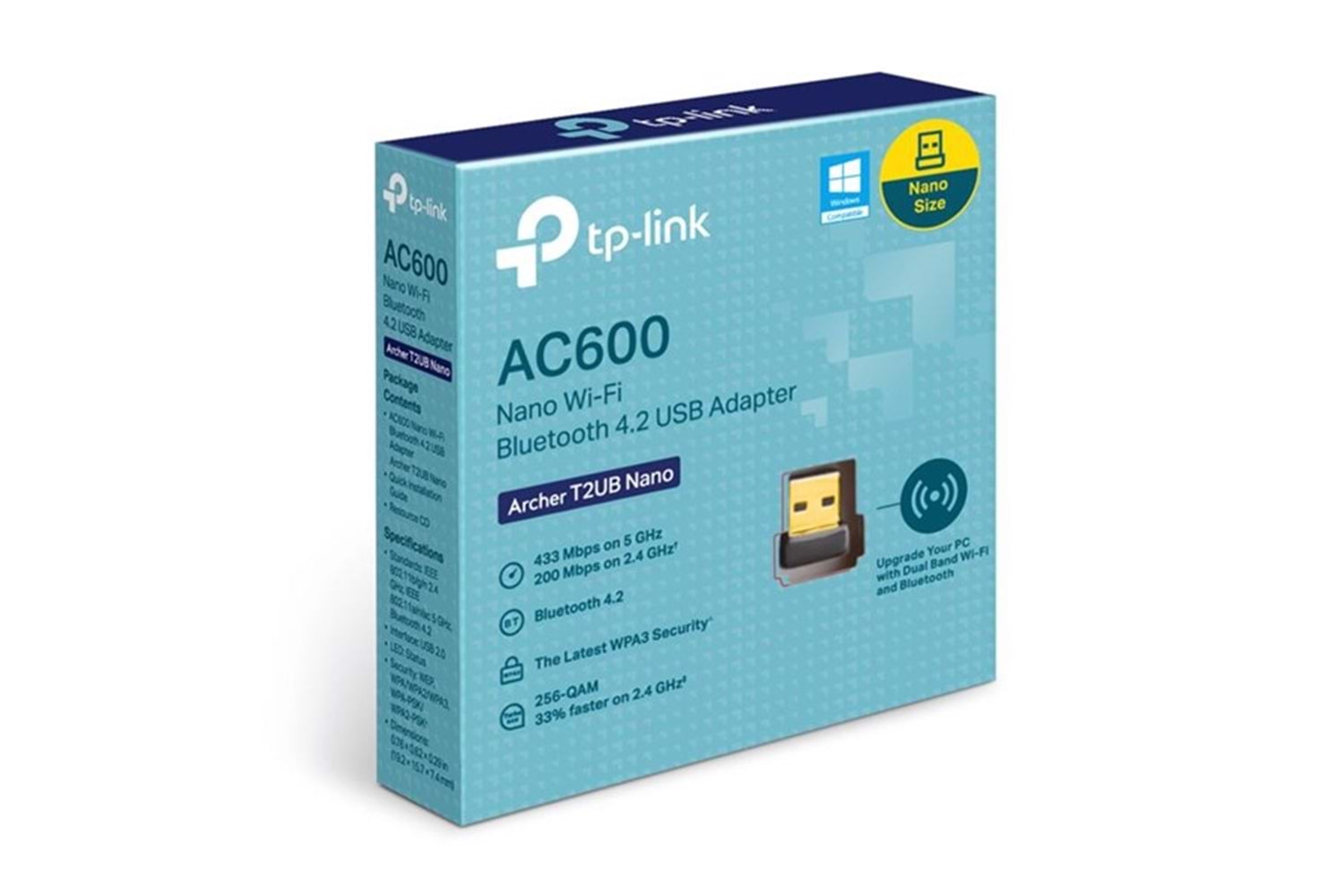 TP-LINK ARCHER T2UB AC600 Nano Wi-Fi Bluetooth 4.2 USB Adaptör