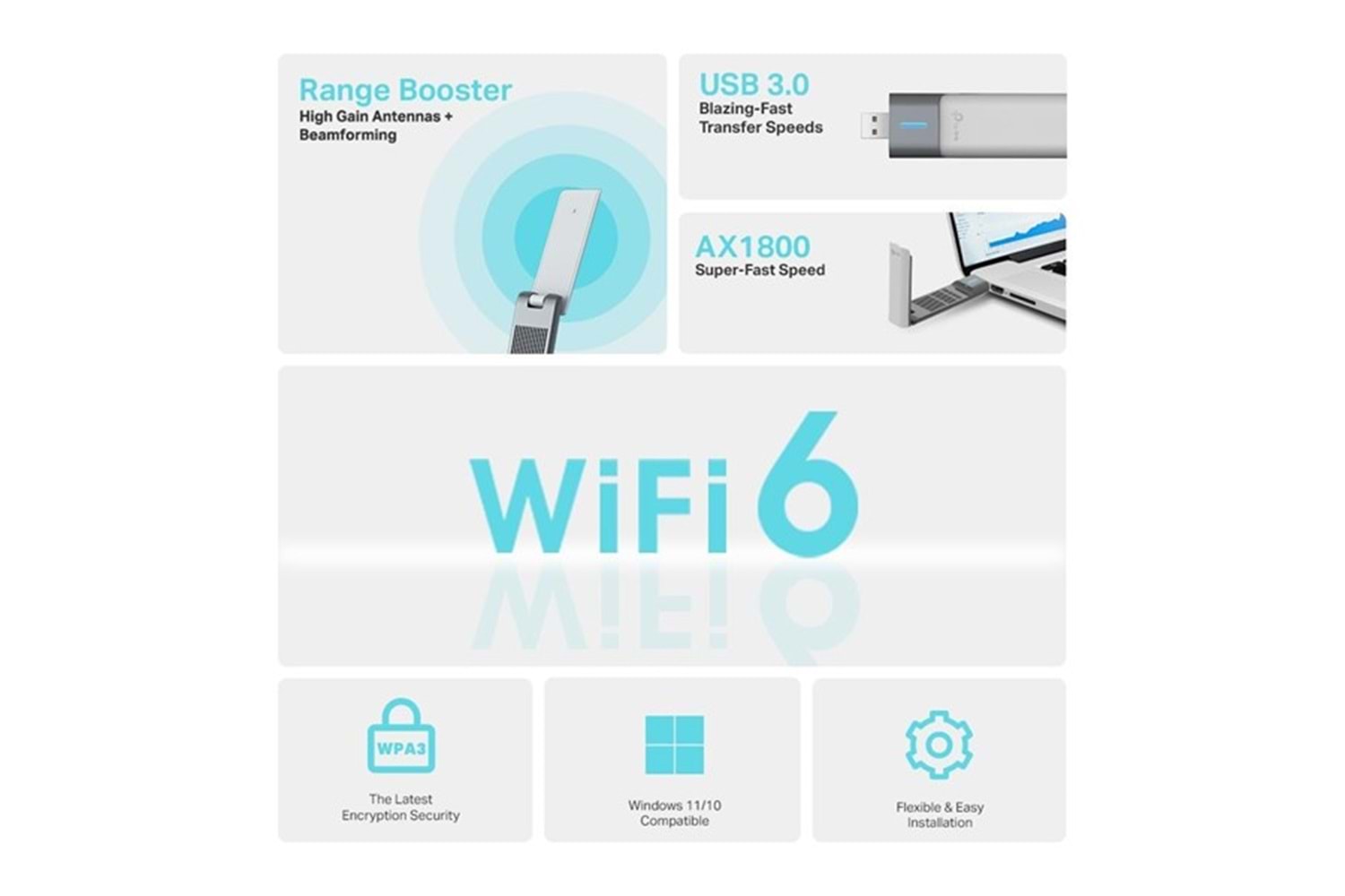 TP-LINK ARCHER TX20UH AX1800 KABLOSUZ USB ADAPTÖR