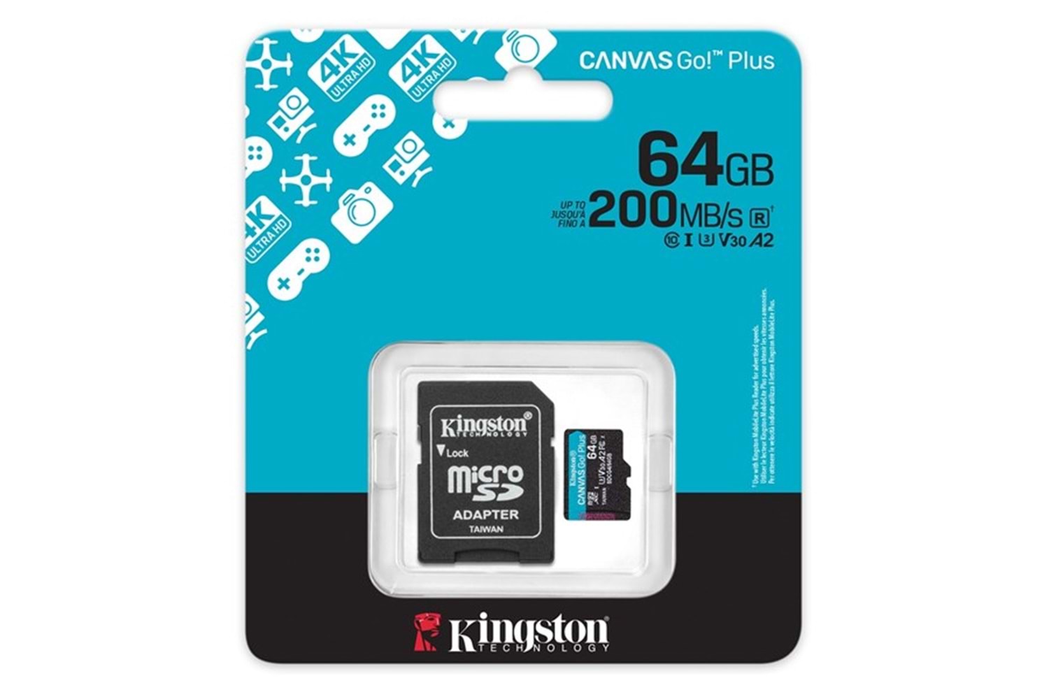 KINGSTON 64GB CANVASGO+ SDCG4/64GB MICRO-SD HAFIZA KARTI
