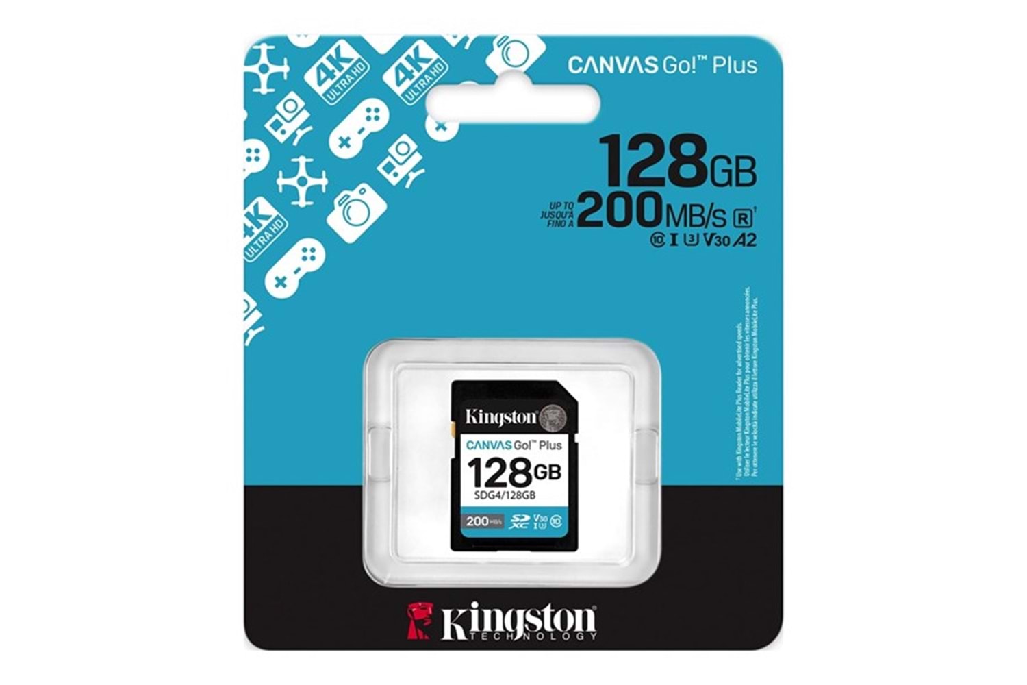 KINGSTON 128GB CANVAS GO SDG4/128GB SDHC HAFIZA KARTI