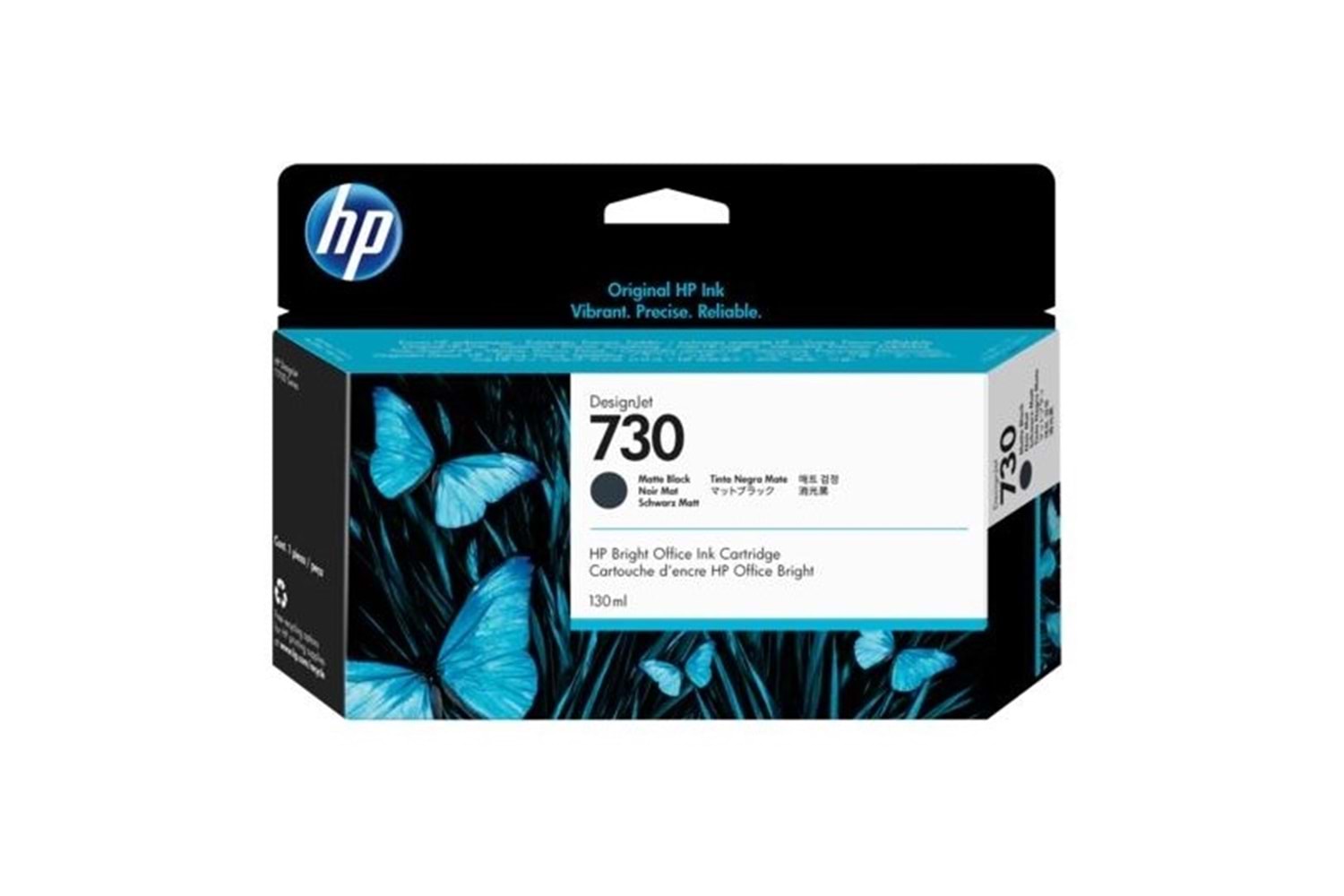Hp P2v65a (730) Mat Sıyah 130 Ml Genıs Format Murekkep Kartusu