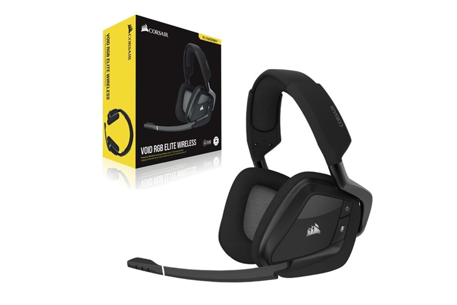 CORSAIR VOID ELITE CA-9011201-EE RGB 7.1 Kablosuz Oyuncu Kulaklıgı Sıyah (Pc Vs Ps4 Uyumlu)