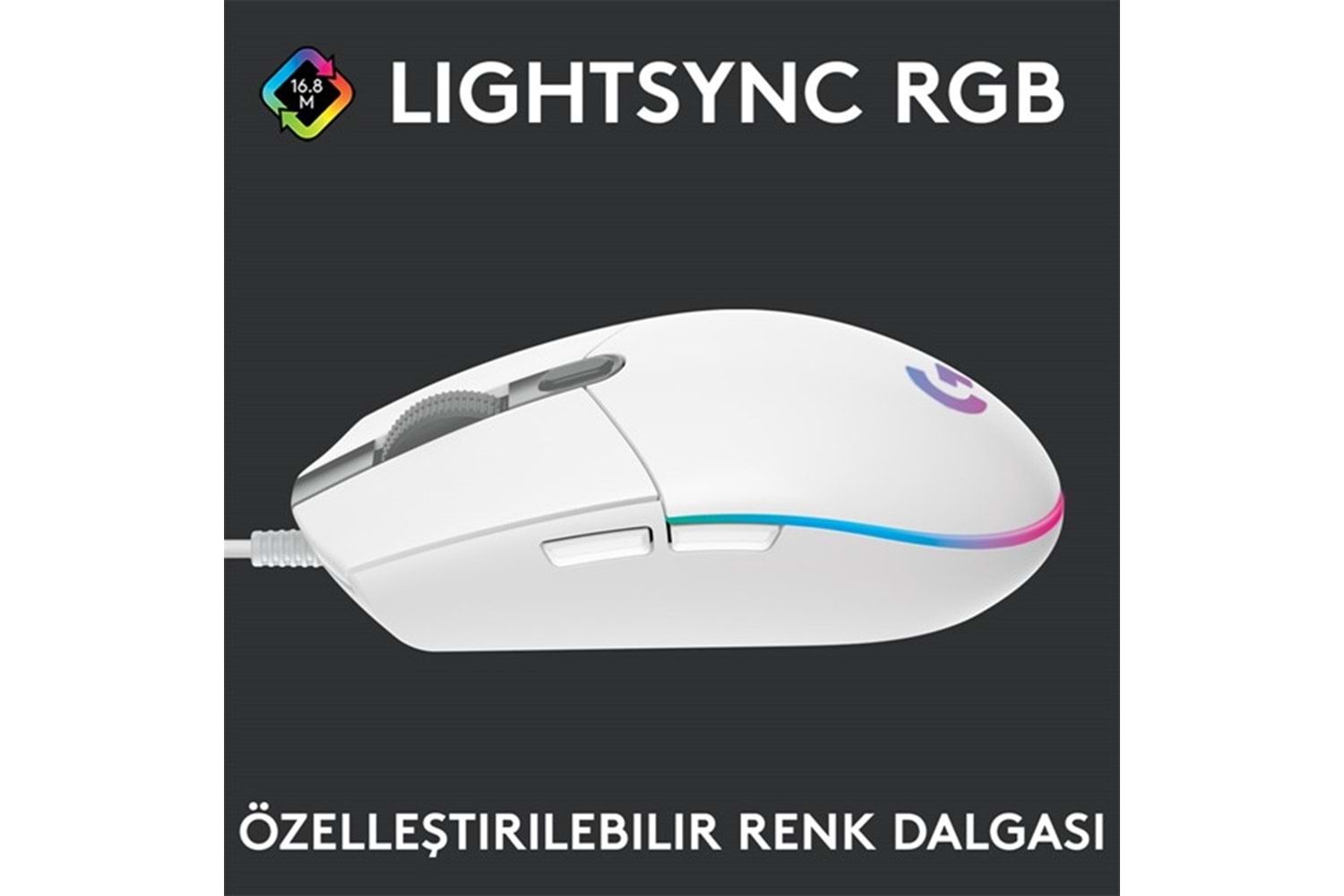 LOGITECH G G102 Lıghtsync Oyuncu Mouse Beyaz 910-005824