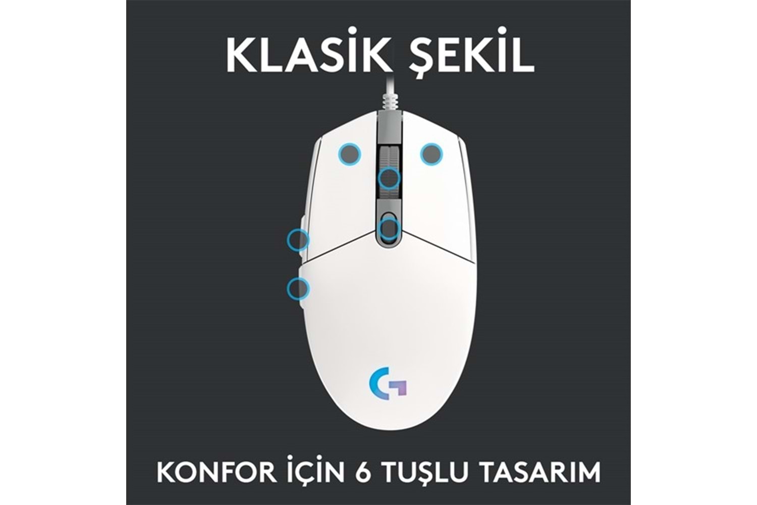 LOGITECH G G102 Lıghtsync Oyuncu Mouse Beyaz 910-005824