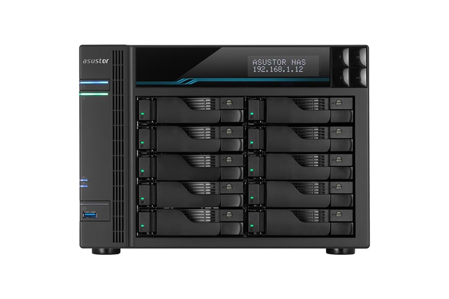 ASUSTOR AS6510T-8GB ATOM C3538 8GB RAM-10-diskli Nas Server (Disksiz)