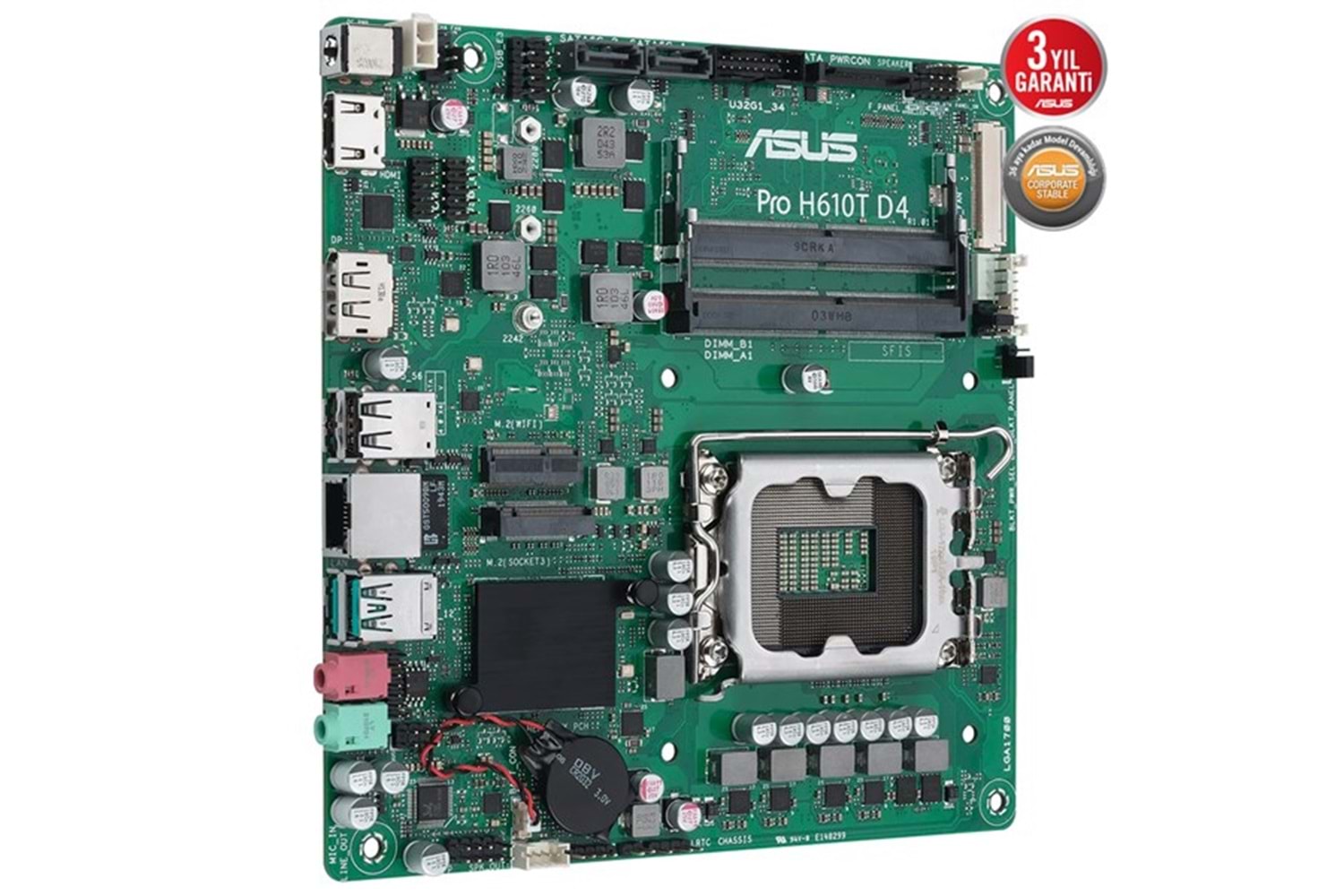 ASUS PRO H610T D4-CSM DDR4 HDMI-DP PCIE 4.0 1700P MITX KURUMSAL ANAKART