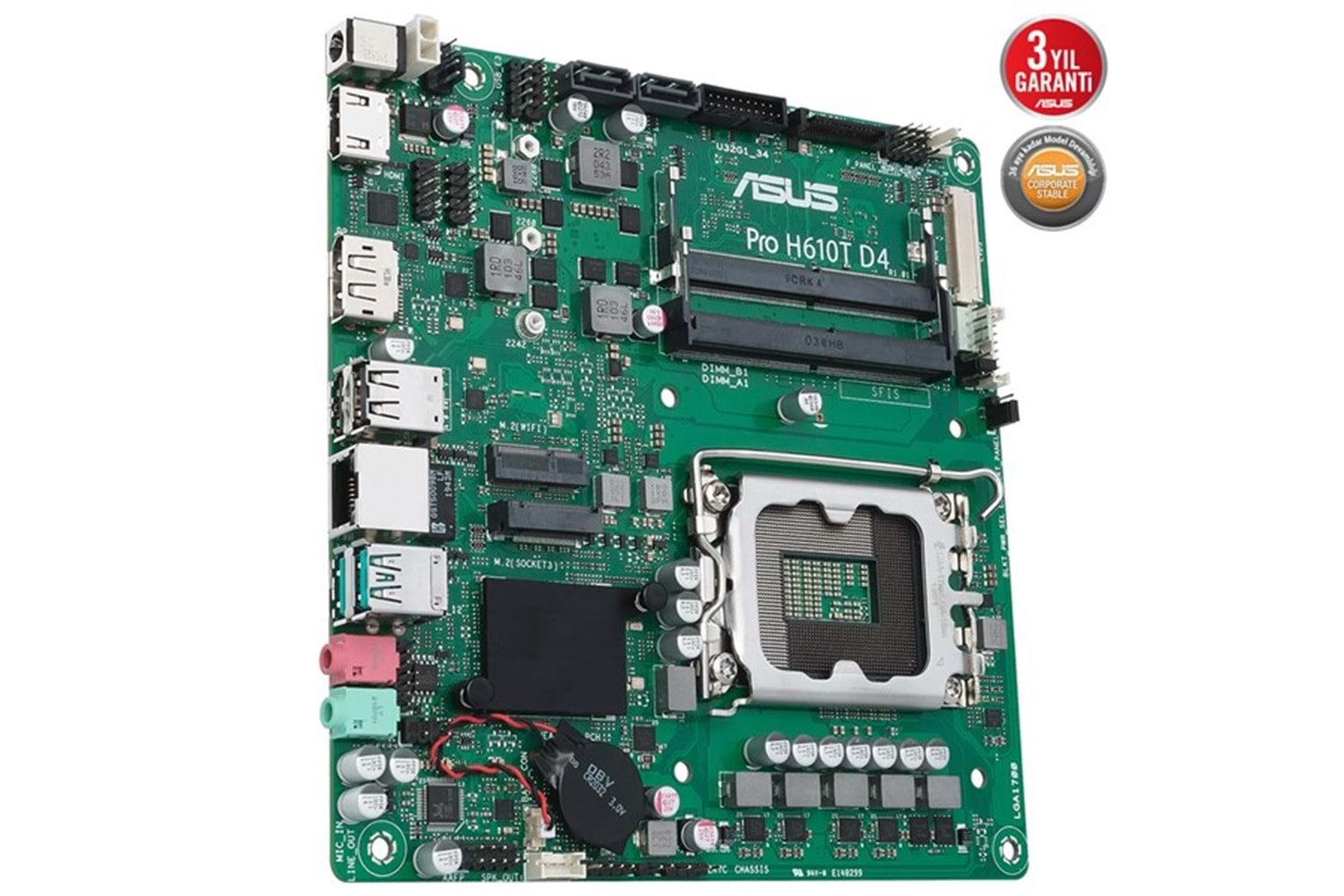 ASUS PRO H610T D4-CSM DDR4 HDMI-DP PCIE 4.0 1700P MITX KURUMSAL ANAKART