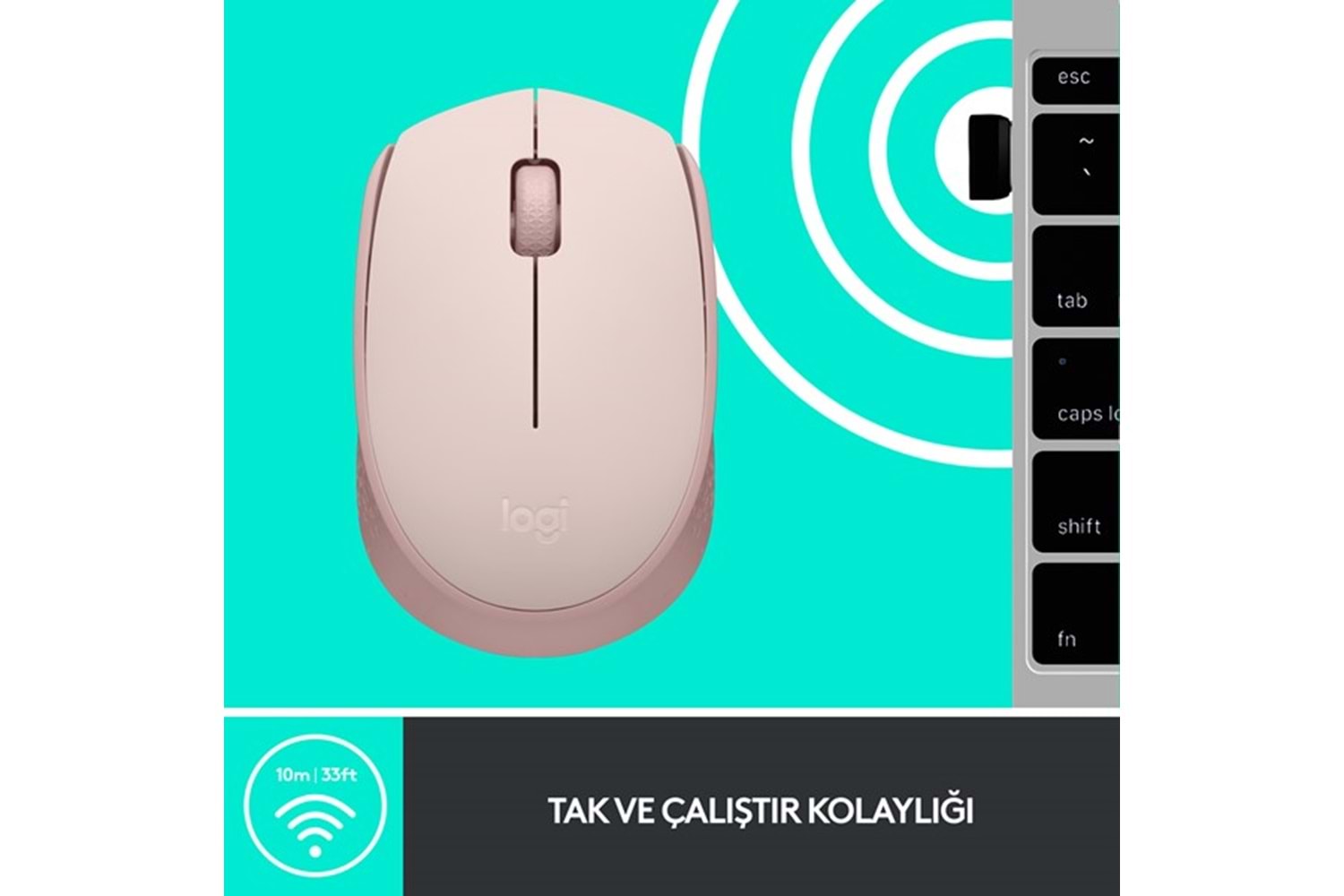 LOGITECH M171 Kablosuz Rose Mouse 910-006865