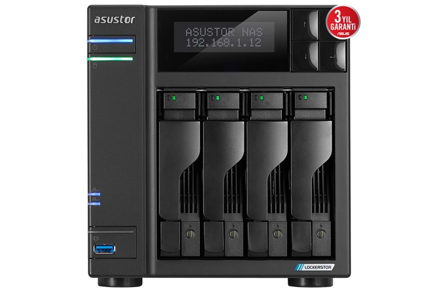 ASUSTOR LOCKERSTOR 4 Gen2 AS6704T-4GB CELERON N5105-4GB RAM-4diskli Nas Server (Disksiz)