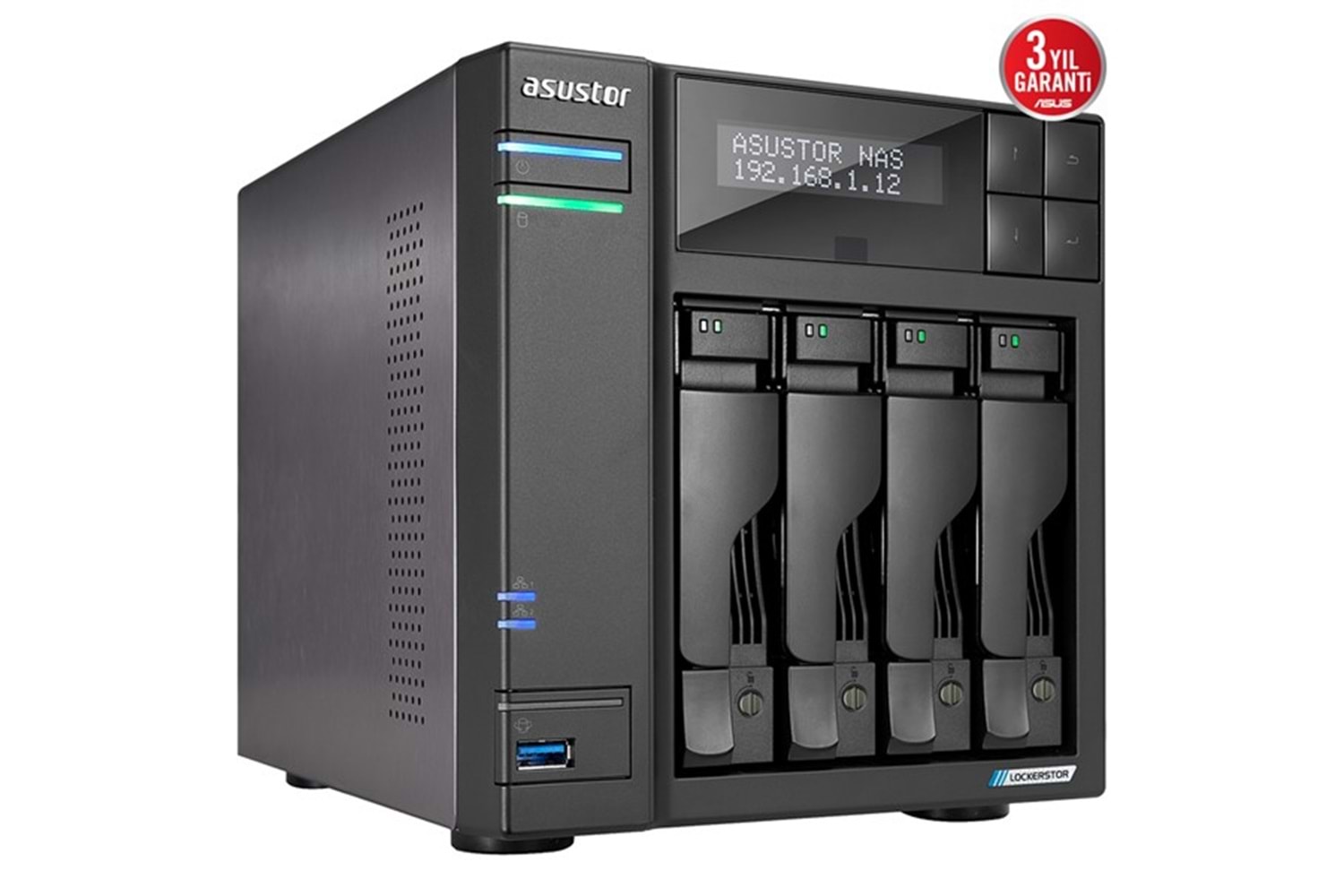 ASUSTOR LOCKERSTOR 4 Gen2 AS6704T-4GB CELERON N5105-4GB RAM-4diskli Nas Server (Disksiz)