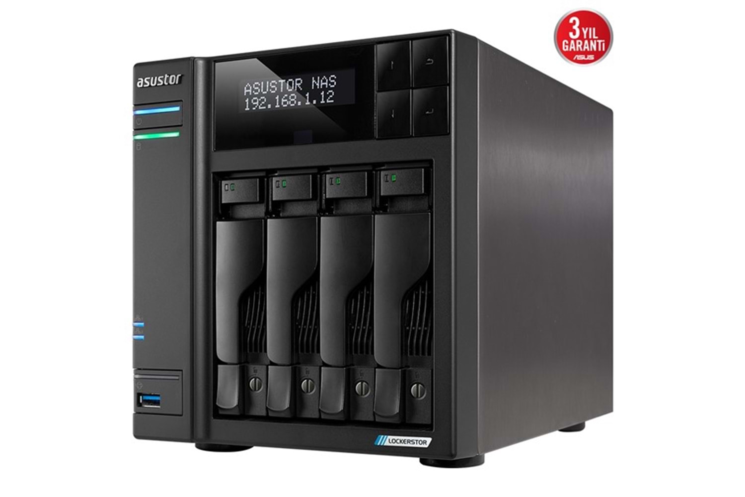 ASUSTOR LOCKERSTOR 4 Gen2 AS6704T-4GB CELERON N5105-4GB RAM-4diskli Nas Server (Disksiz)